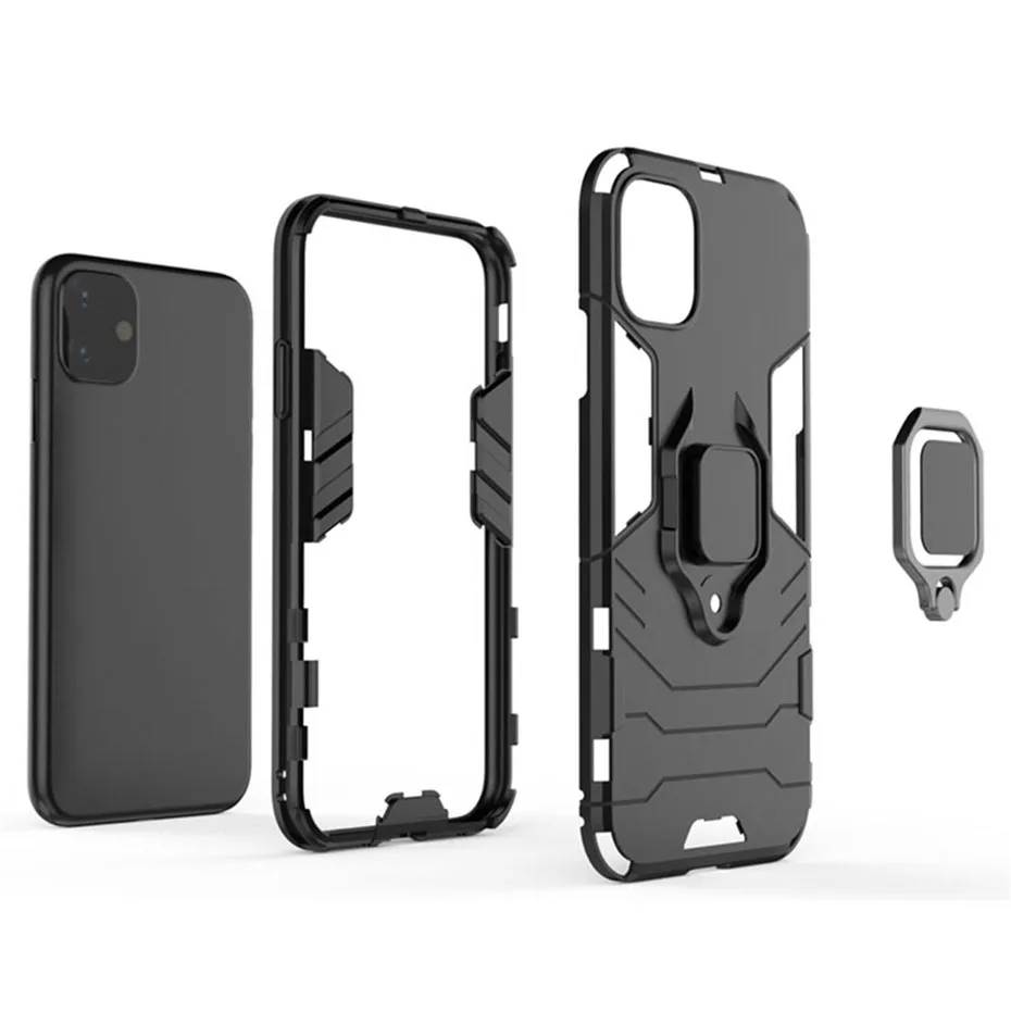 Роскошный чехол с кронштейном и кольцом для iphone 11 pro max 6 6s 7 8 plus x xr xs приятный на