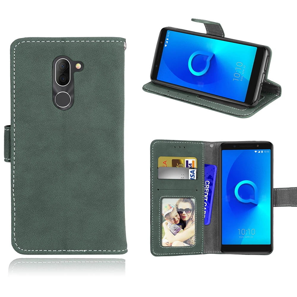 Для Alcatel 3X3 3L 1 (2018) (2019) ультра ретро нубук PU кожаный чехол Кошелек защитный для