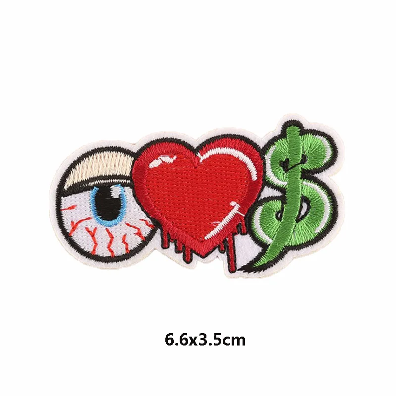 Нашивки с утюгом в стиле панк и акула на Хэллоуин наклейки для одежды полосатая