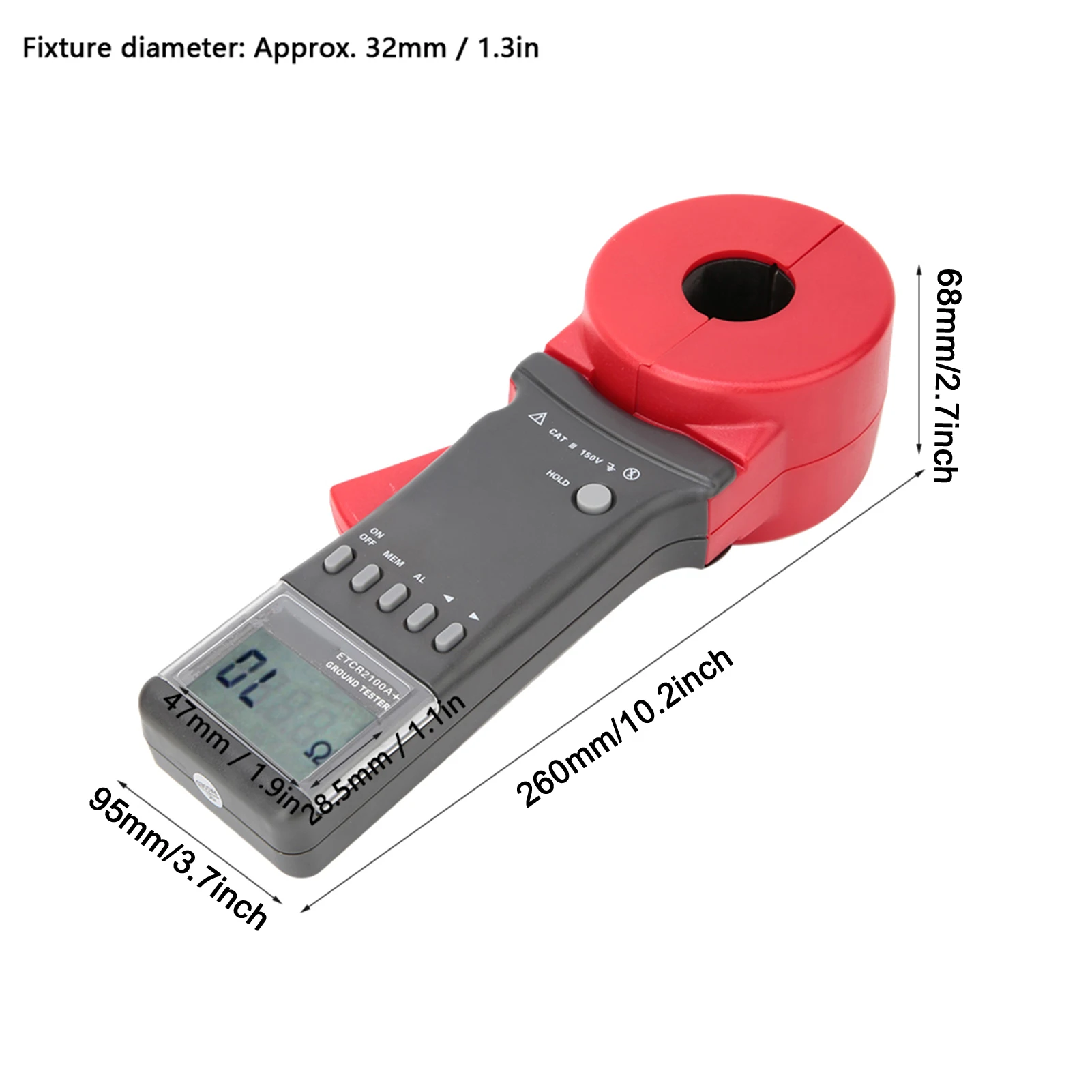 Тестер сопротивления зажим ETCR2100A + цифровой тестер заземления с зажимом на земле