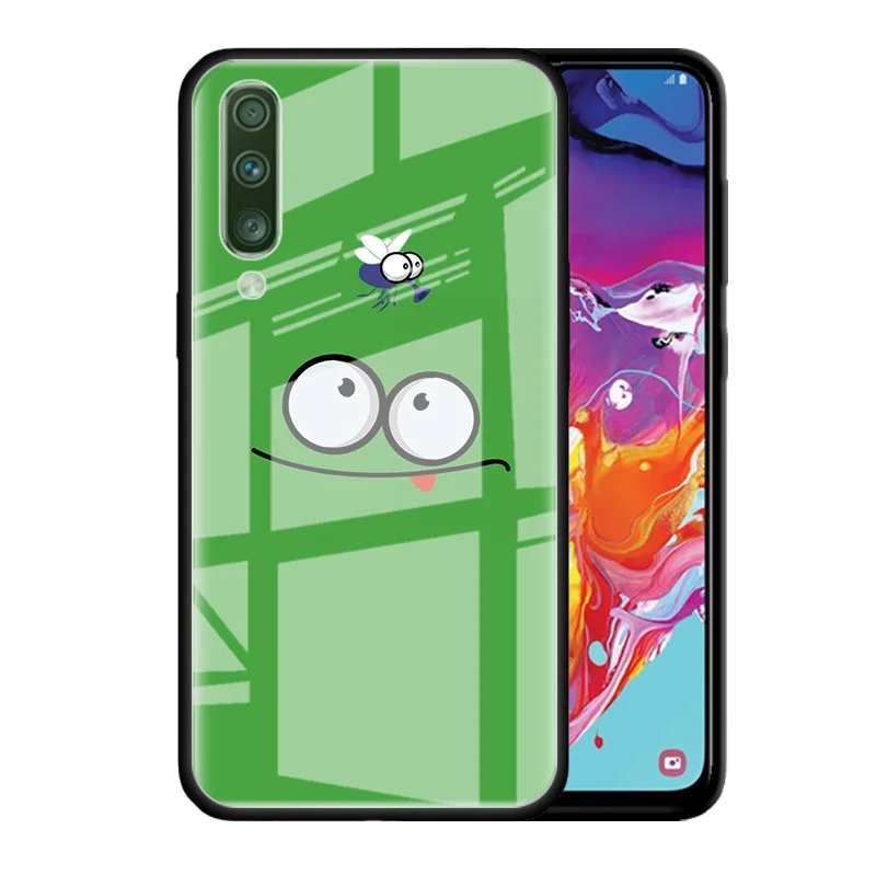 

Cute Cartoons Funy Face Glass Phone Case For Samsung Galaxy A51 A50 A71 A70 A21s A31 A10 A40 A52 A41 M31 M51 Tempered Shell