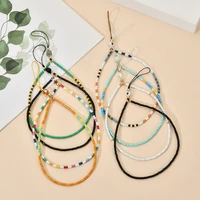 zmzy cute evil eye beads lanyard strap cord colorful diy chain for anti lost phone chain men women gift jewelry keychain keycord