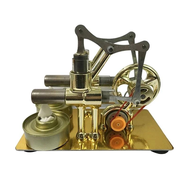 

Adjustable Speed Mini Hot Air Stirling Engine Double Generator Motor