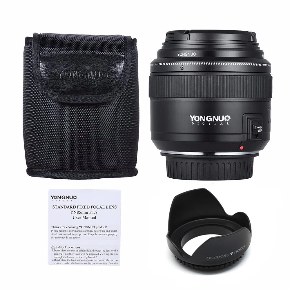 Объектив YONGNUO 85 мм f1.8 Prime полнокадровая бленда AF MF повседневный стандарт