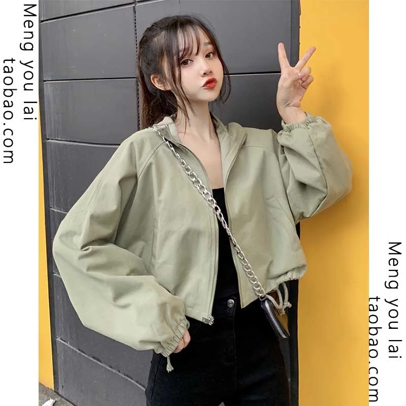 

Свободная бейсбольная форма для ранней весны и осени, Женская милая крутая винтажная куртка, короткая куртка, Rac