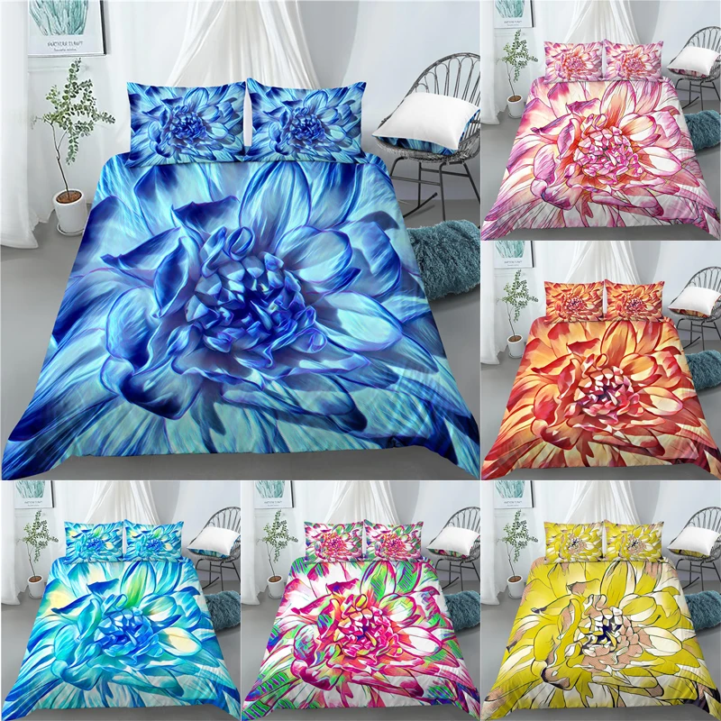 

Home Living Luxury 3D Flower Print 2/3Pcs Comfortable Duvet Cover PillowCase Bedding Sets Queen and King EU/US/AU Size