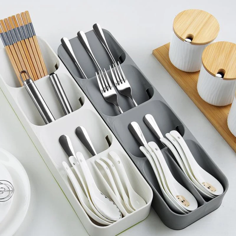 

Kitchen Cutlery Storage Tray Kitchen Knife holder Organizer Kitchen Container Spoon Fork Storage Separation Knife Block Holder