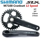 Шатун SHIMANO DEROE SLX FC M7100, 12 Скоростей 32T 34T 170 мм 175 мм HOLLOWTECH II MTB