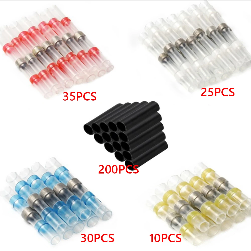 

300pcs Heat Shrink Butt Connectors Solder Seal Wire Connectors Waterproof Insulated Marine Automotive Electrical Crimp Terminals