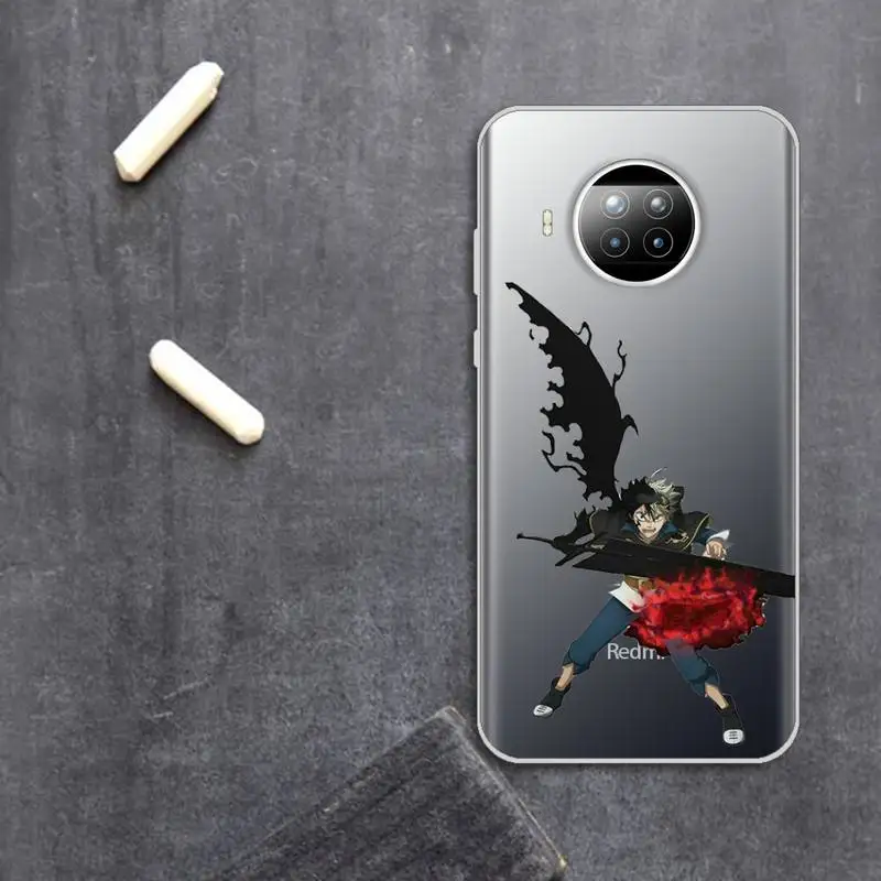 

Japan anime Black Clover Phone Case Transparent for Xiaomi Redmi note 10 t 8 9 pro lite 11