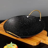 double ear cooking wok japanese style spill proof dry non stick kitchen multifunctional bar seafood pot maifan stone restaurant
