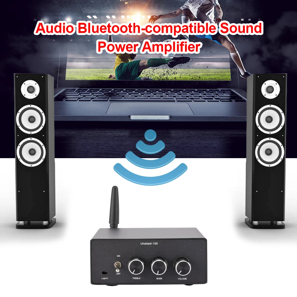 

Усилитель мощности звука, совместимый с Bluetooth, 5,0, 100 Вт, Hi-Fi, приемник класса D, басы, высокие частоты, стерео, Цифровые усилители, активные дина...