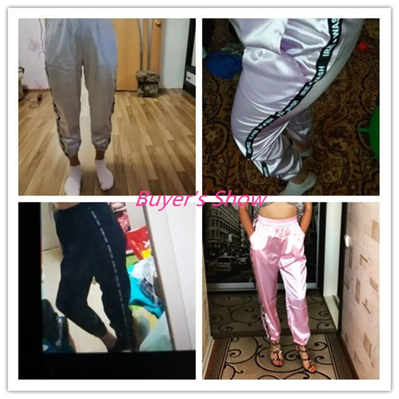 Спортивные Леггинсы женские летние брюки с большими карманами и лентой атласные