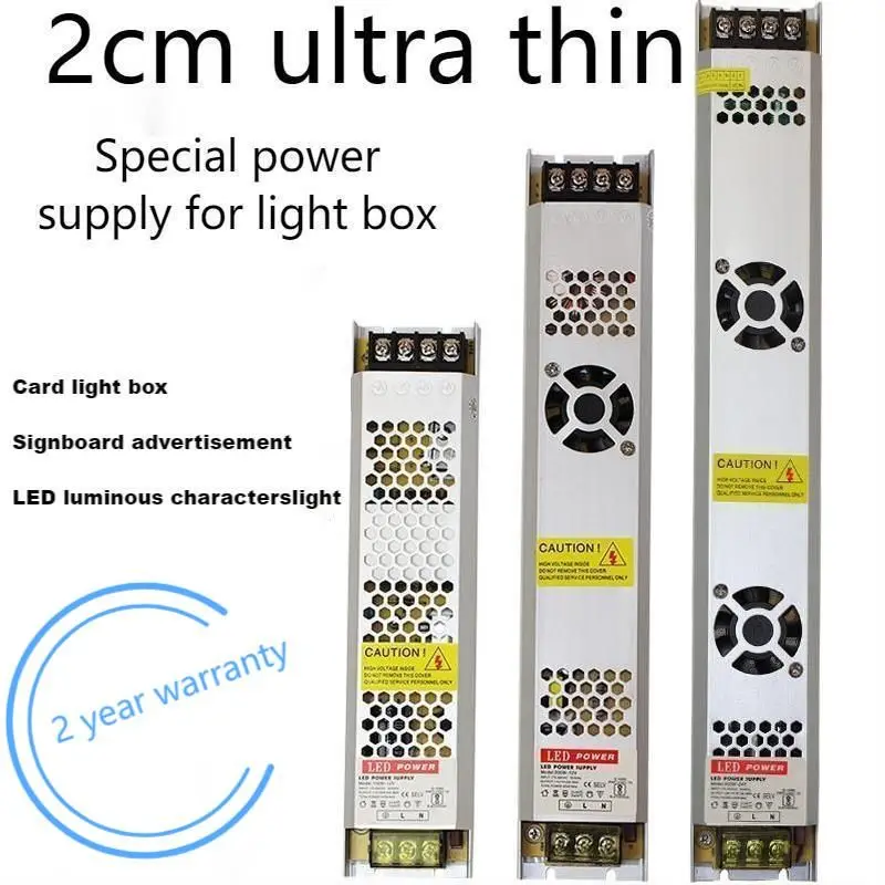 

Ultra thin built-in strip Transformer for 220 V to 12 V advertising light box driven by micro switching power supply