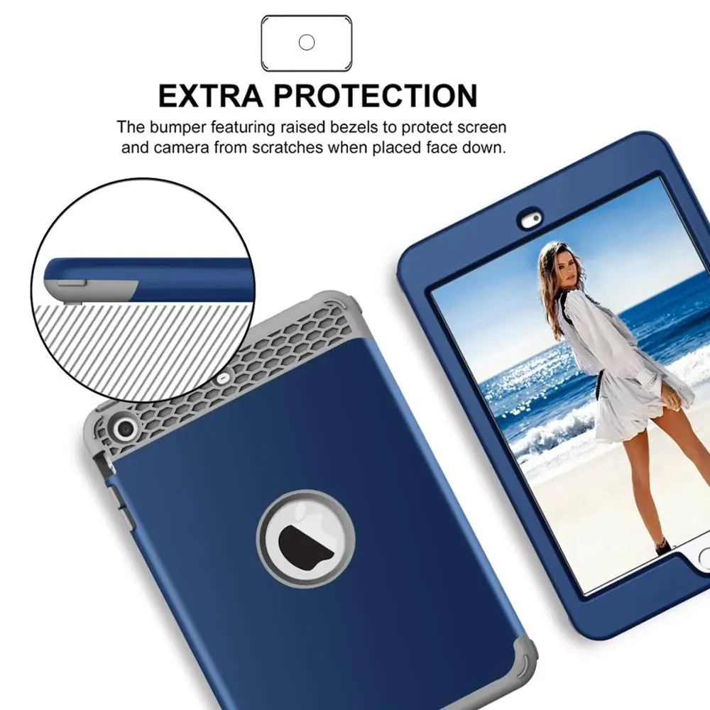 Синий чехол для iPad mini 1 2 3 тяжелых условий эксплуатации противоударный