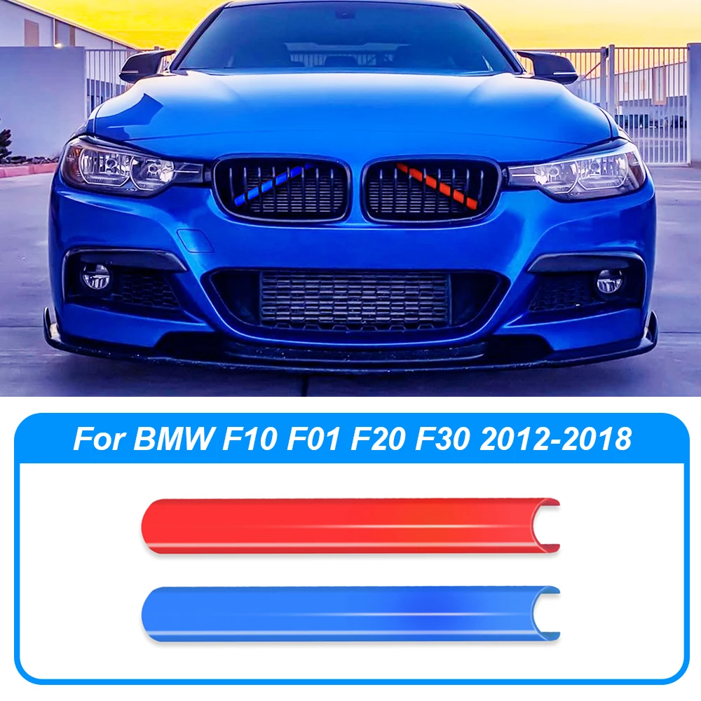 

Front Grille Trim Strips For BMW F30 F10 F11 F01 F07 F20 F22 F23 F32 F34 G20 M Sport Style Cover Frame Car Decorations Stickers