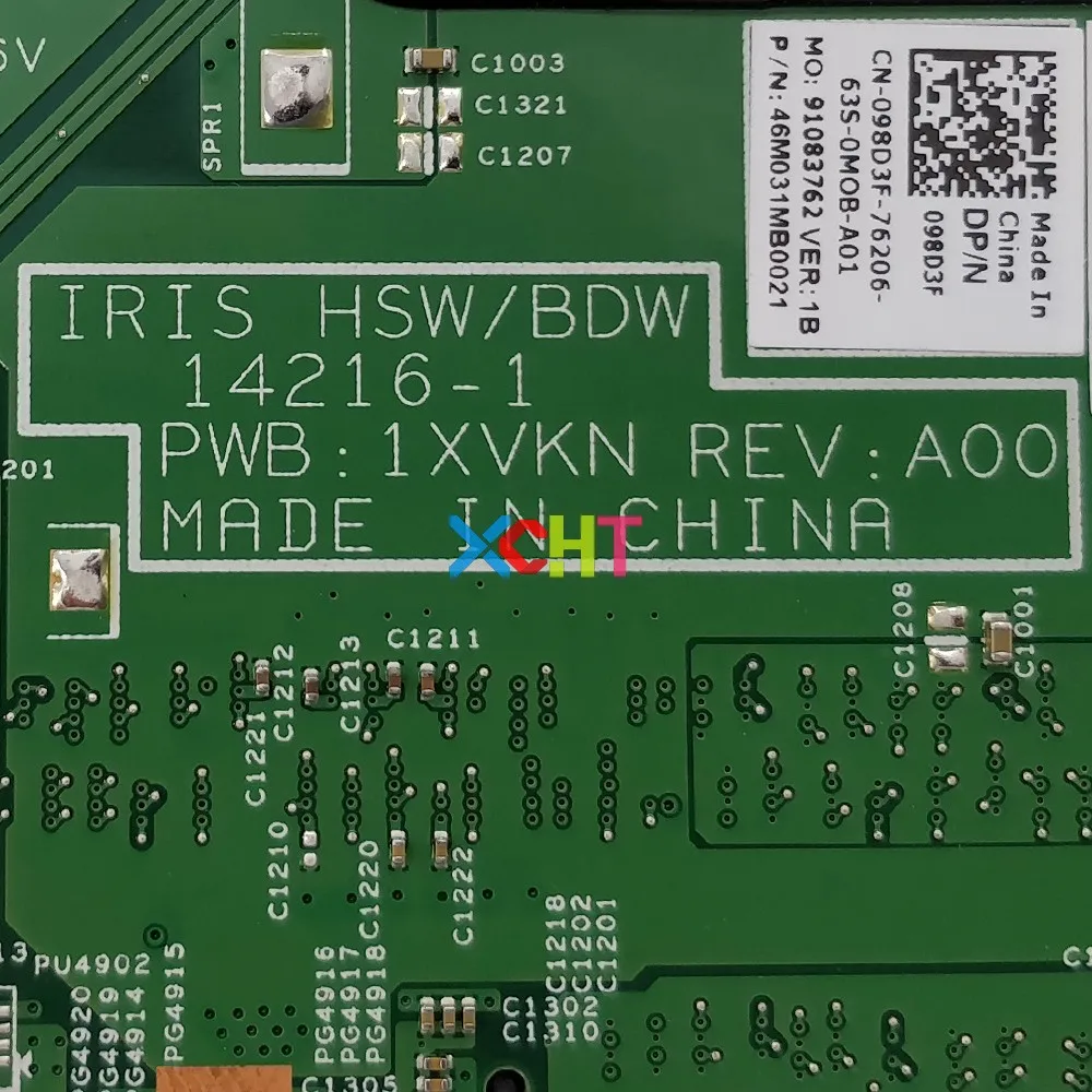 Для Dell Inspiron 15 3558 CN-098D3F 098D3F 98D3F w i5-5200U CPU PWB:1XVKN N16V-GM-B1 GPU материнская плата для ноутбука