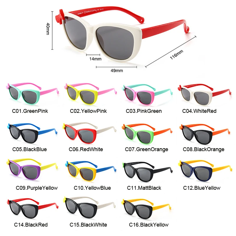 

Fashion Polarized Kids Sunglasses Cute Colorful Silicone Frame Sun Glasses 2021 Children Eyewear UV400 Protection Girls Boys