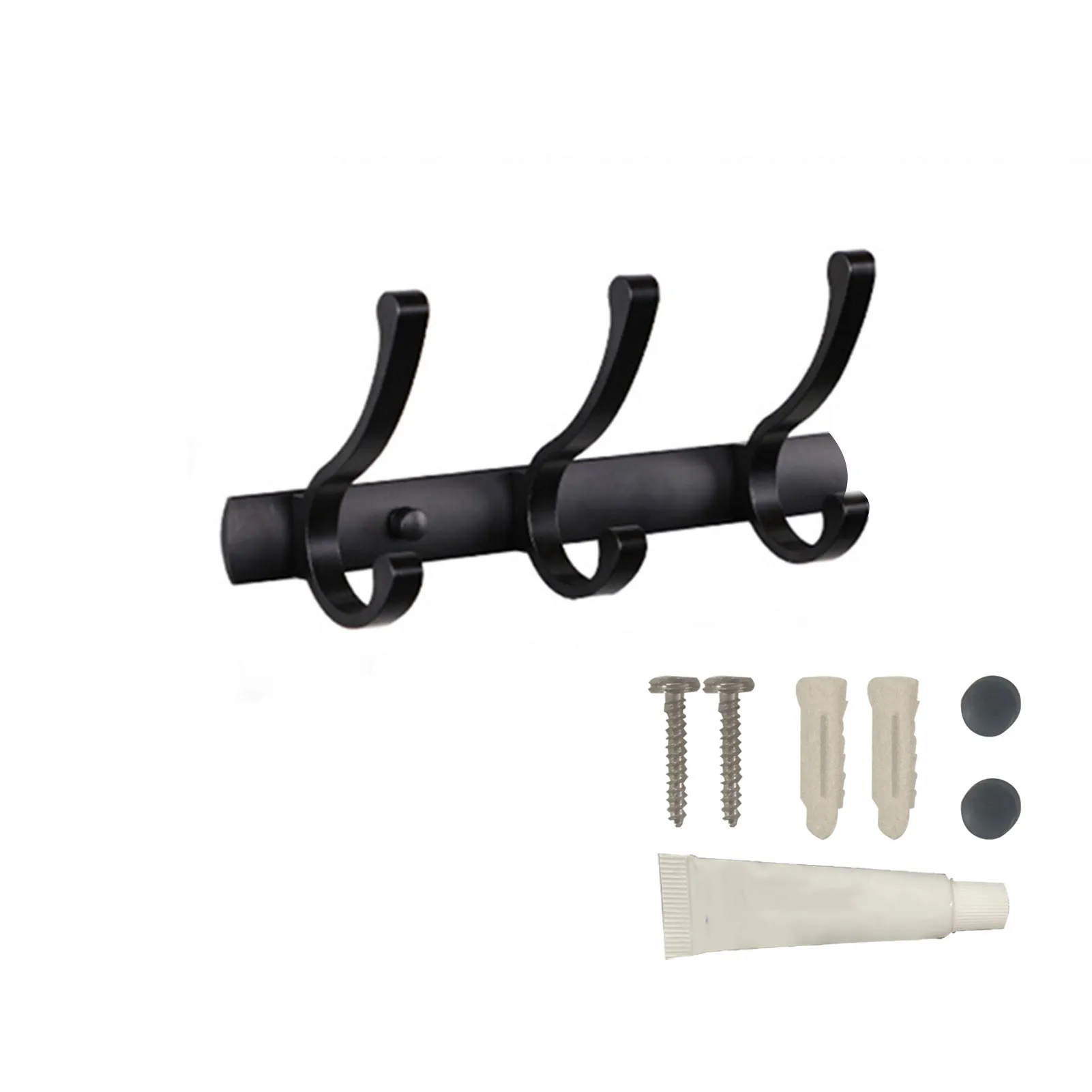 

Storage Heavy Duty Space Aluminum Hat Towels Entryway Multifunctional With Hooks Wall Mounted Modern Accessories Black Coat Rack