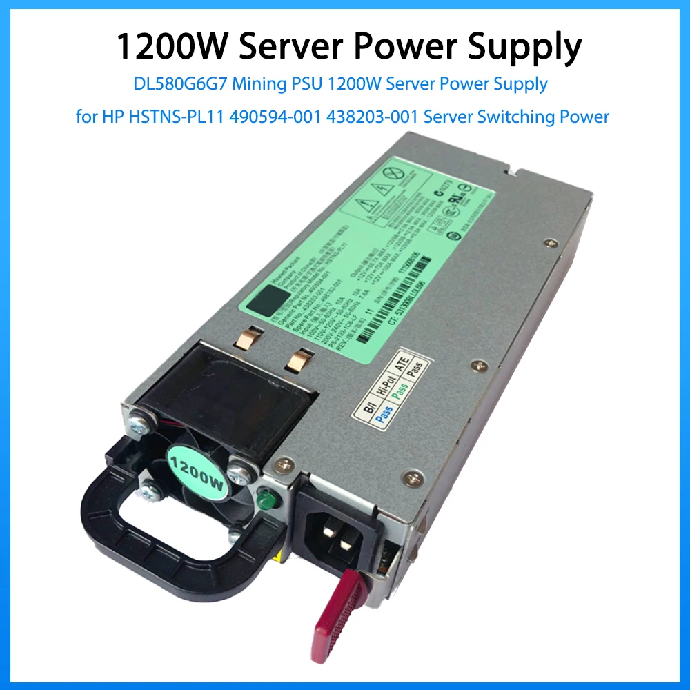 

DL580G6G7 Майнинг PSU 1200 Вт серверный блок питания для HP HSTNS-PL11 490594-001 438203-001 коммутационная мощность сервера для ПК компьютера