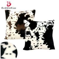 bubble kiss plush cow pattern cushion cover black white pillow case hot sale soft home party decoration cushion pillow case 2021