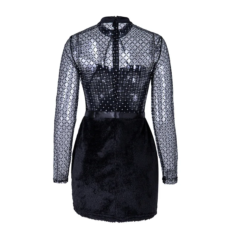 Сексуальные женские платья вечерние Клубные черные обтягивающие ажурные