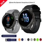 Мягкий силиконовый ремешок для Garmin CAME 2 Vivoactive 4 22 мм, ремешок для часов, браслет, ремешок для часов, Сменные аксессуары