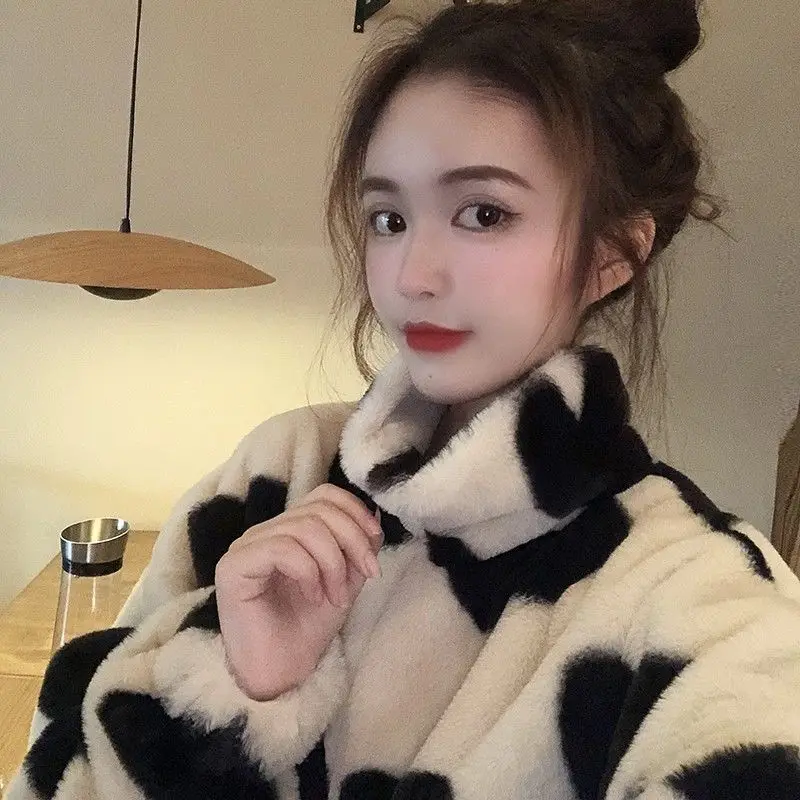 2021 Cashmere Coat Love Lamb Wool Cotton Coat Autumn and Winter Trend Loose Short Coat