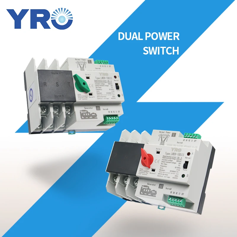 Din Rail 3P Mini ATS Dual Power Automatic Transfer Switch Electrical Selector Switches Uninterrupted 100A | Обустройство дома