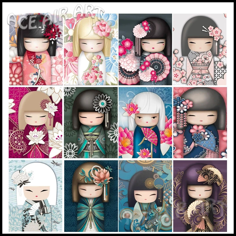 

Ace Air Art DIY Diamond Painting "Cartoon girl" Full Drill Square Round Diamond Embroidery 5D Cross Stitch Decoration Home