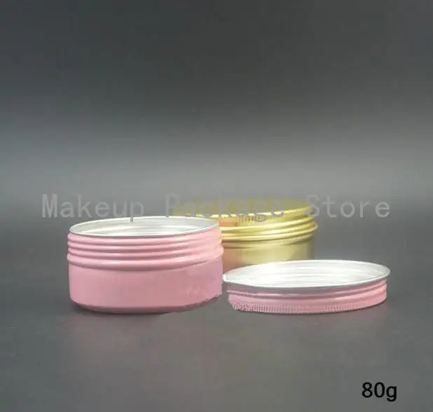 

80g 50pcs/lot empty round colorful aluminum metal tin cans bottle with lids,cosmetic cream container box aluminum jar 68*35mm