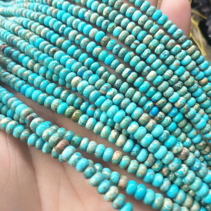 

140pcs nature blue stone beads abacus shape 2x4mm nature gem stone strings beads strands beads accessories and jewelry findings