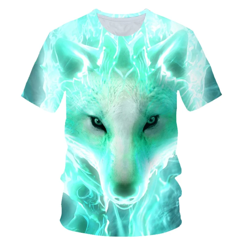 

Summer Wolf T-shirt Men's Women's Coyote T-shirt Tops 3d Streetwear Shirt Hip-hop Funny Animal Oversized Sweatshirt Breathable