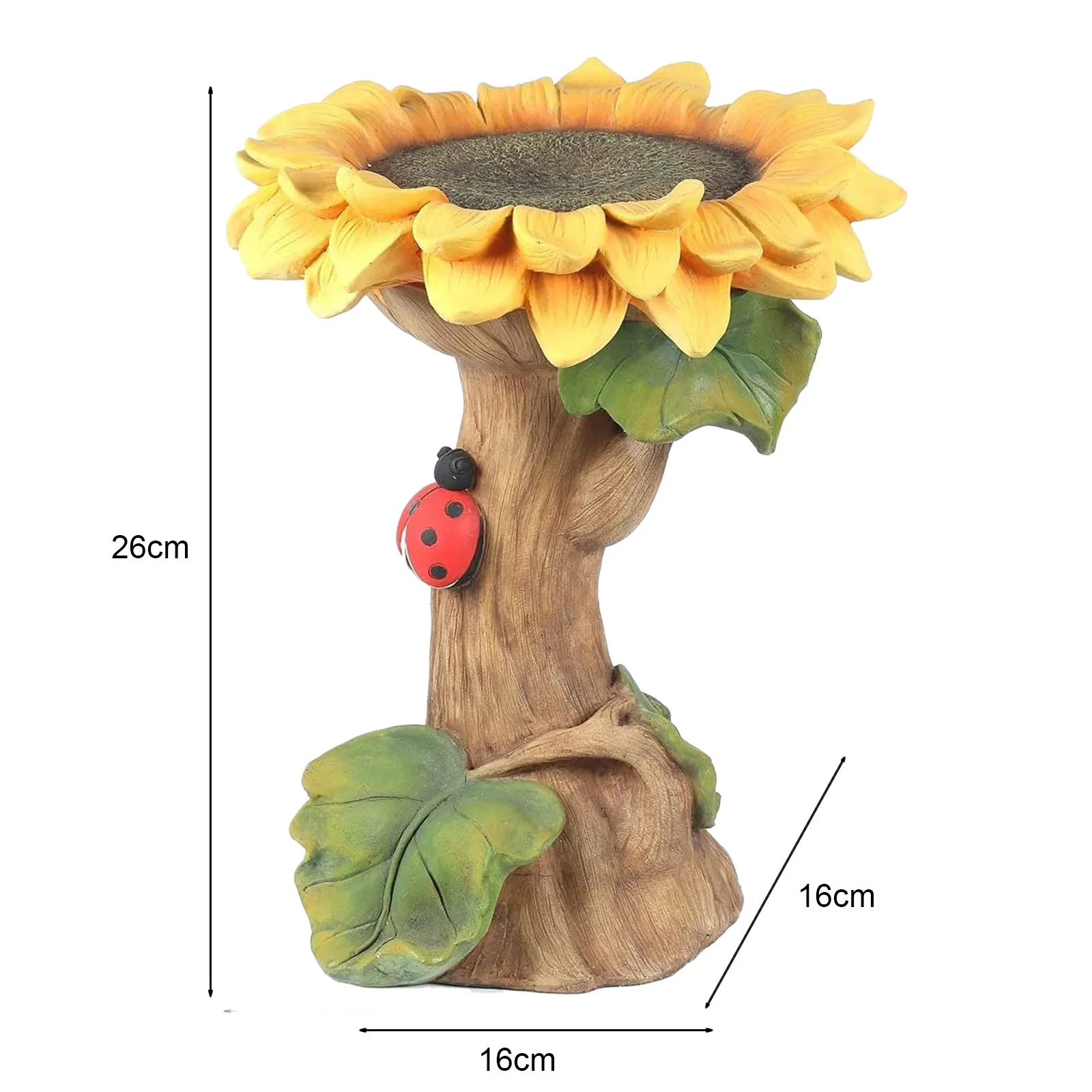 

Creative Exquisite Sunflower Flower Bird Bath Bird Feeder Wild Bird Feeder Garden Resin Decoration Stump Decoration