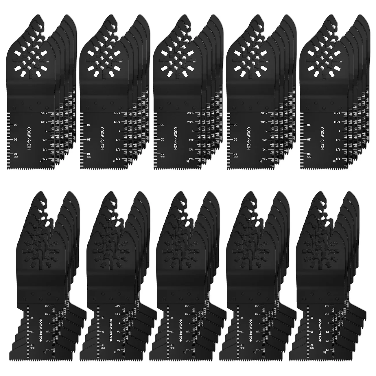 

60pcs Universal Metal Saw Blade Set Oscillating Multi Tool Straight Scale Cutting Wood Quick Release Saw Blades Power Tool Bit