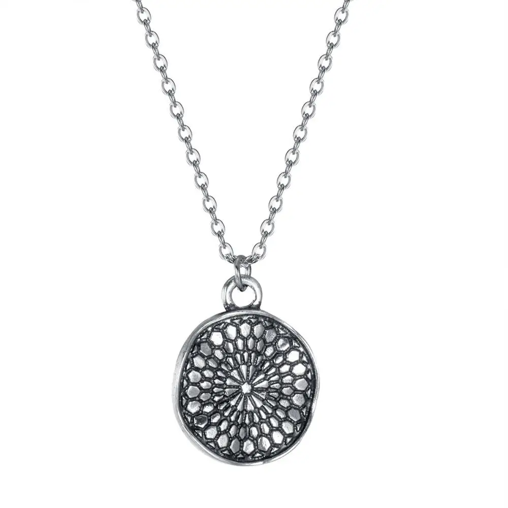 QIAMNI Bohemian Vintage Wavy Disc Necklace for Women Men Ethnic Old Design Round Circle Clavicle Chains Necklaces Jewelry Gift | Украшения