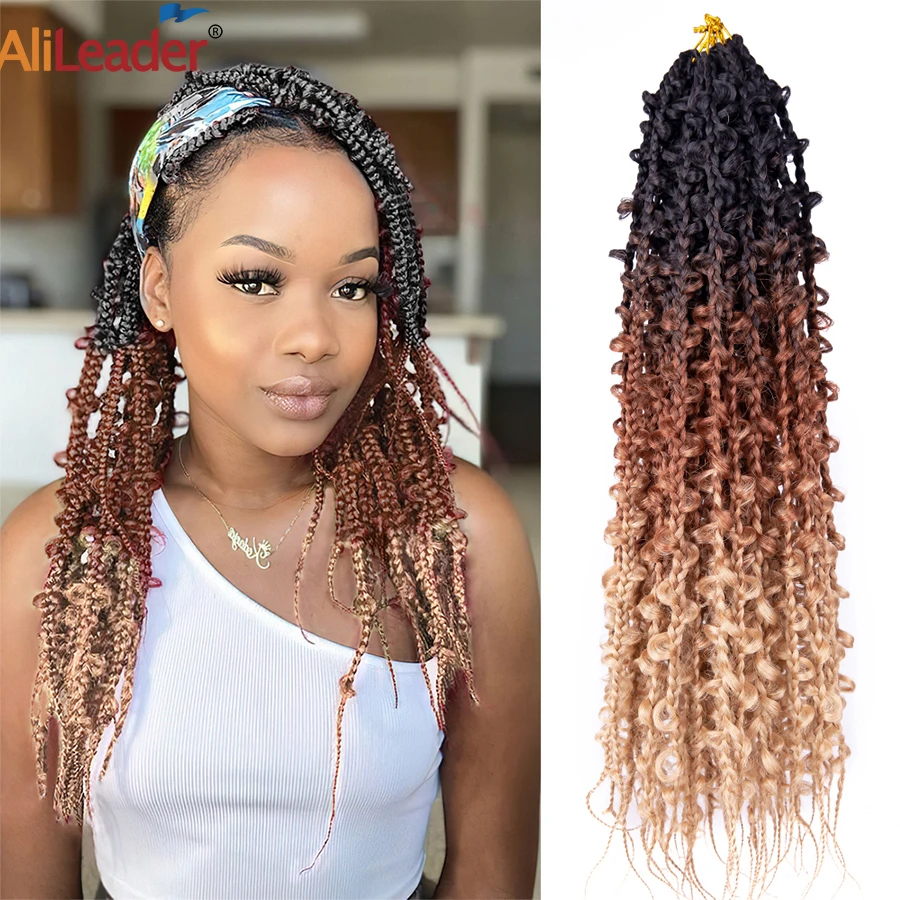 

Wholesale Long Box Crochet Braids Synthetic Butterfly Box Braiding Hair Extension 24 Inch Black Omber Brown Braid For Women