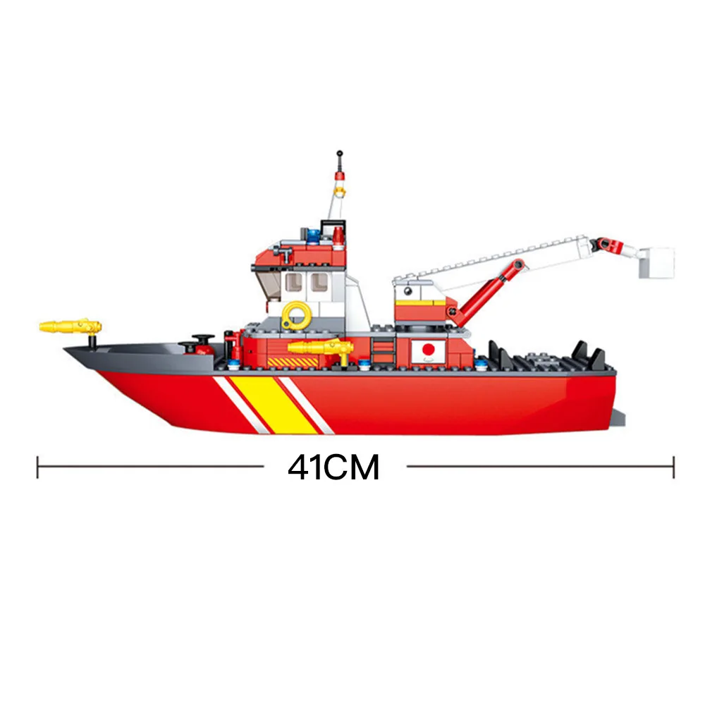 

Constructor Model City Fire Hero Pioneer Fire Boat Firefighter Lifeboat Ship Model Building Blocks Toys For Kids Birthday Gifts