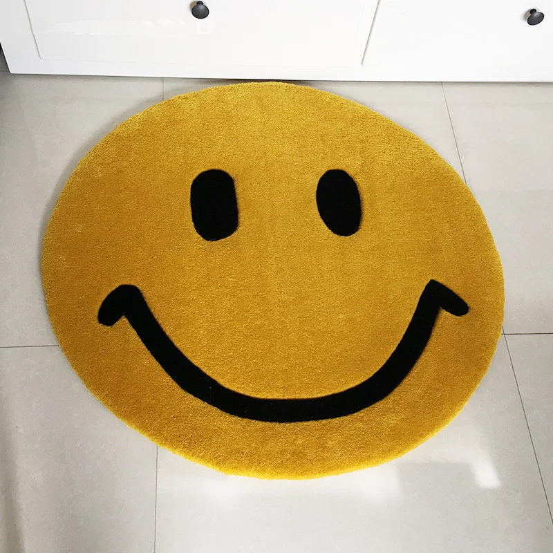 

HZTRXUN Smiling Face Animation Bedroom Carpet Living Room Coffee Table Sofa Bed Study Custom Handmade Carpets Home Decoration
