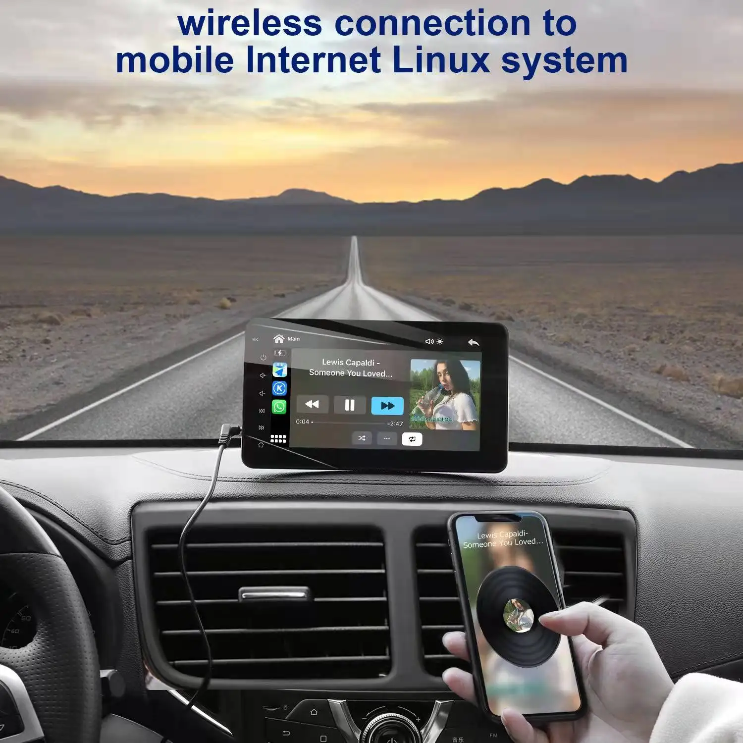 Портативный Carplay Android автомобильный беспроводной 7-дюймовый Радио мультимедийная