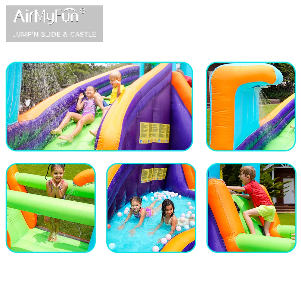 Надувной горка-замок с прыжками Дом для прыжков Дом для прыжков Парк для детей Внутренняя забавная игровая площадка для вечеринки Батутный водный игровой комплекс.