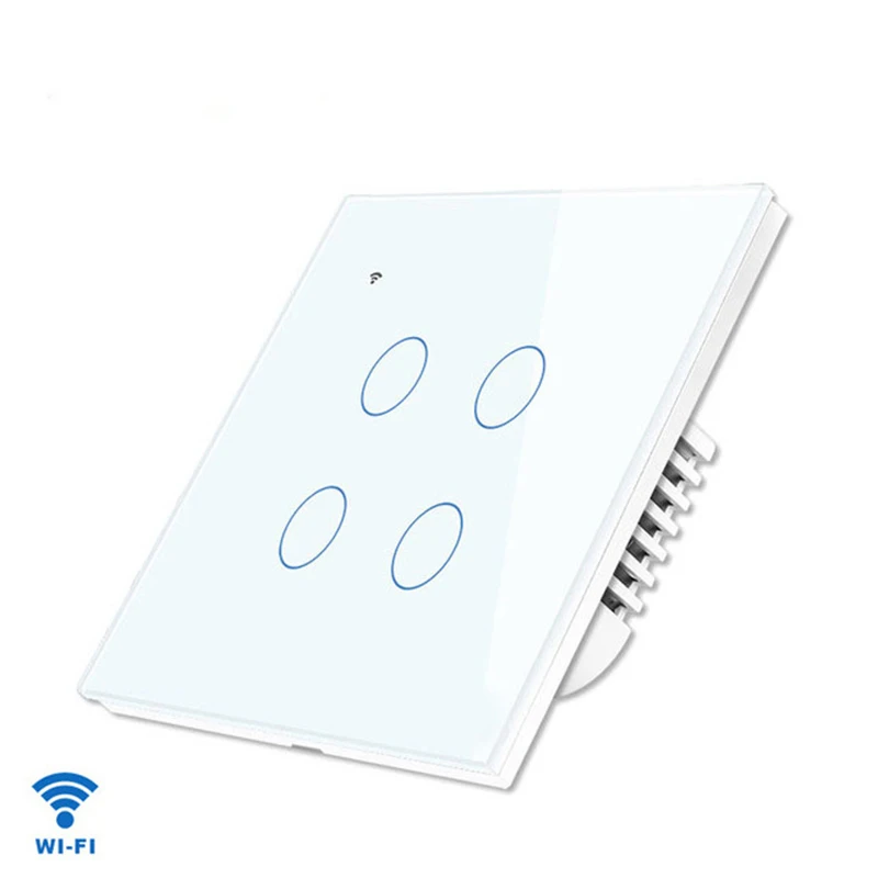 

EU Standard Tuya Smart Life 4 Gang 1 Way Touch Smart Wifi Wall Switch