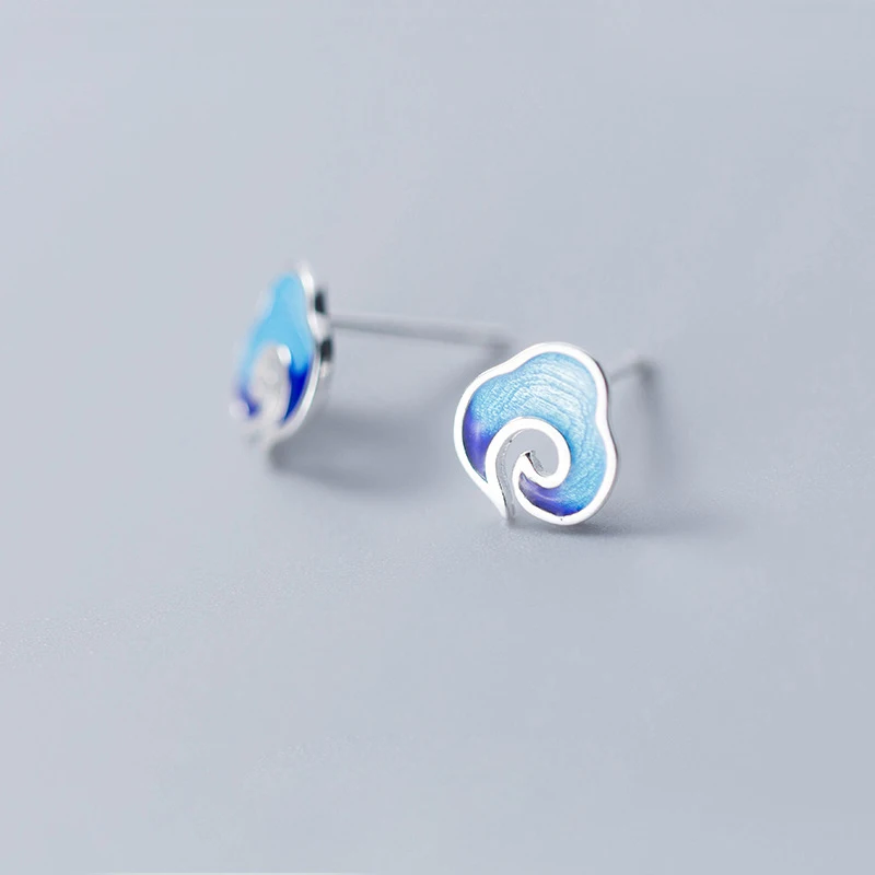 

La Monada Blue Clouds Stud Earrings For Women Silver 925 Minimalist Fine Women Earrings Jewelry Stud Earrings 925 Silver