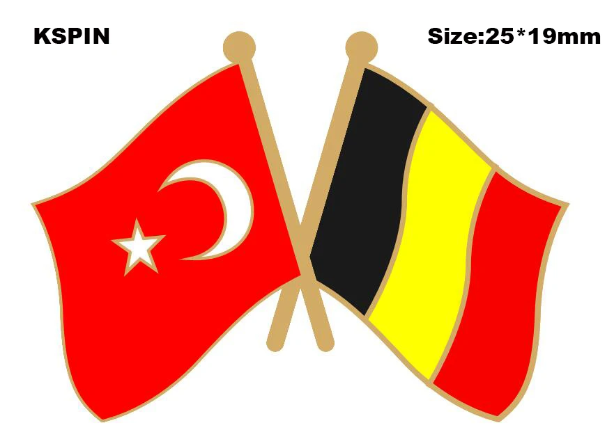 

Турция и Бельгия, значок с флагом дружбы, значок с флагом дружбы, значок с флагом