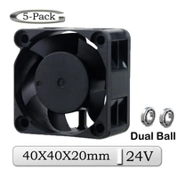 5pcs gdstime dc 24v 40x40x20mm 4cm dual ball bearing brushless radiator cooling fan 40mmx20mm 40mm 3d printer exhaust cooler fan