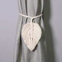 bohemian style woven curtain tiebacks handmade drapery holders decorative natural cotton rope for curtain tie door hook