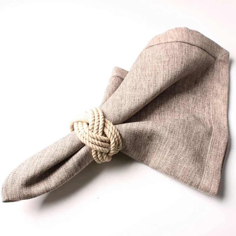 

8Pcs Model Room Natural Jute Napkin Ring Rope Woven Napkin Buckle Linen Rope Napkin Ring