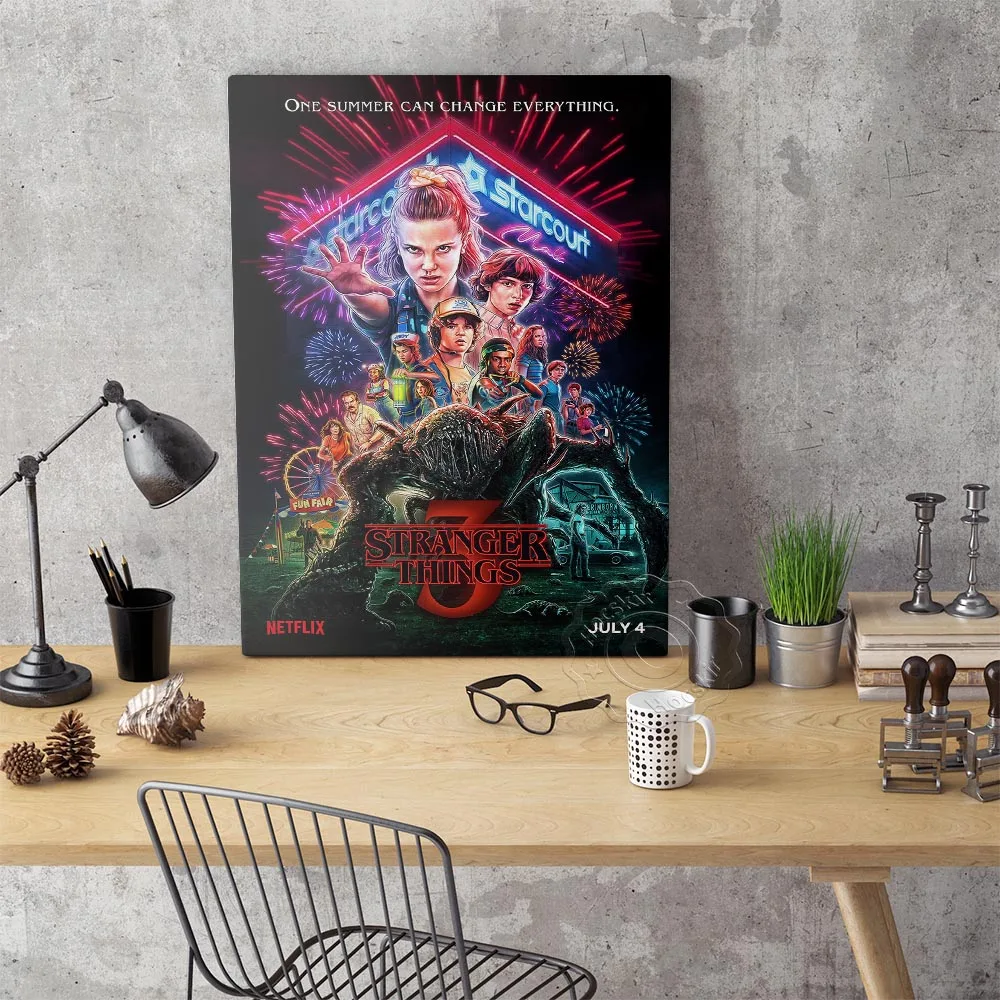 

Stranger Things Season 3 Poster TV Play Series Wall Picture Canvas Wall Stickers Characters Retro Poster Wall Art Decor Painting