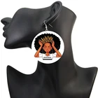 Ювелирные изделия SOMESOOR, черные, художественные, африканские, из натуральных волос, плетеные и стильные, деревянные, с обеих сторон, круглые серьги для женщин, подарки