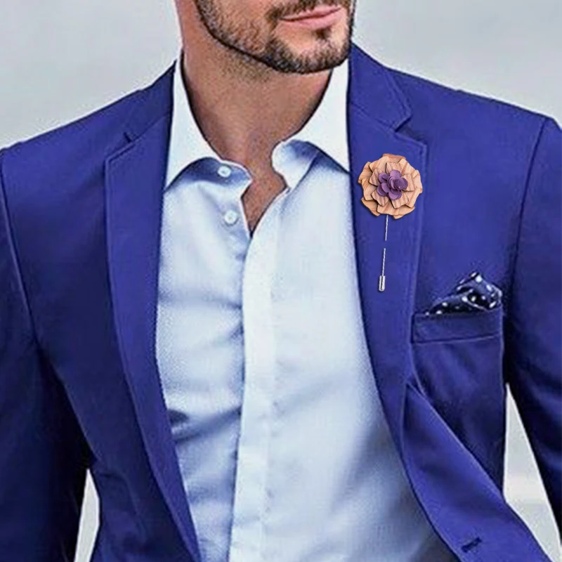 

Wood Enamel Pin Brooches Bag Clothes Lapel Pin Badge for Mens Jewelry Gift S21 Drop shipping